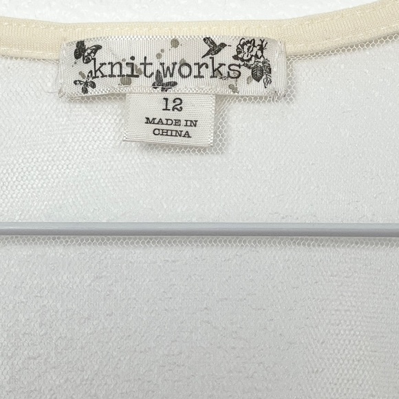 Knitworks sheer lace vest size 12 cream - Picture 3 of 4